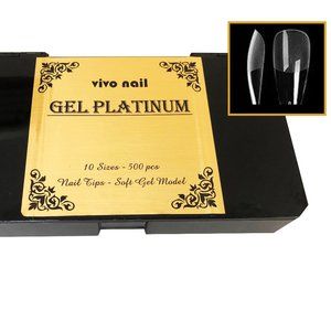 VIVO 500pcs Coffin Medium Full Cover Matte  Manicure Nail Supply Gel Artificial